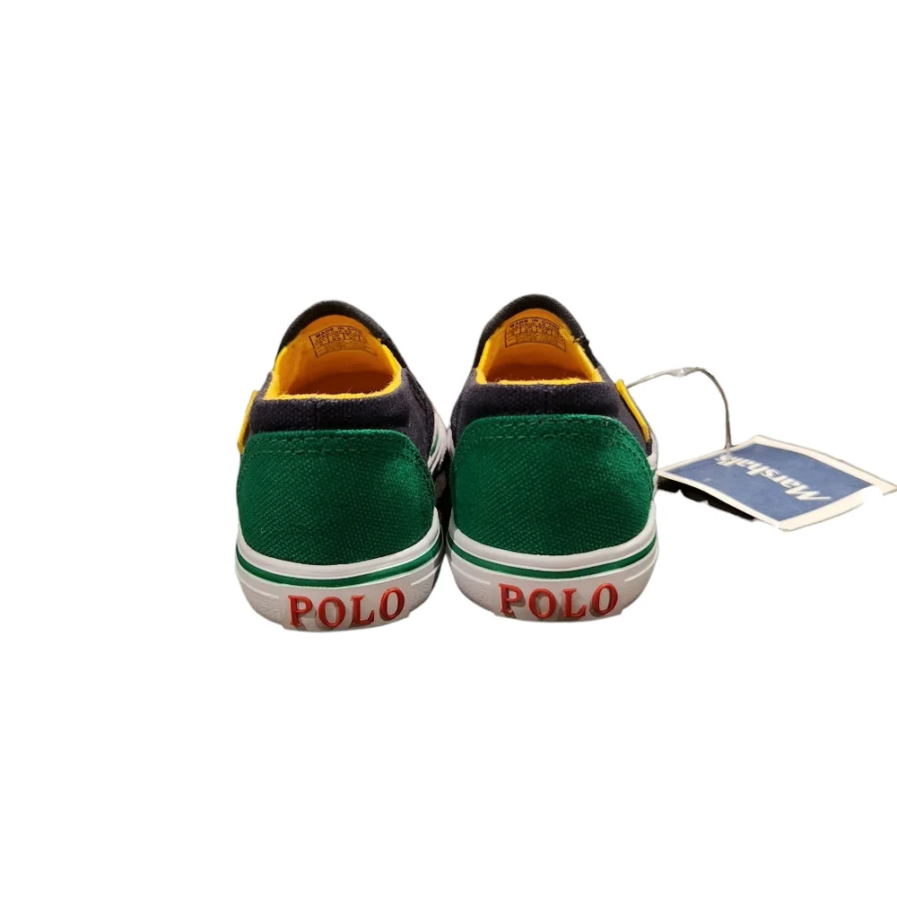 Polo Ralph Lauren Kids’‎ Landyn P-Wing Logo Patch Canvas Slip On Athletic Shoes